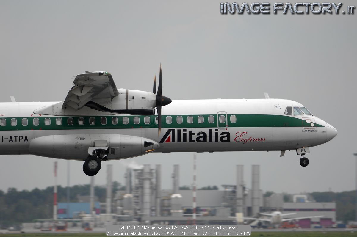 2007-08-22 Malpensa 457 I-ATPA ATR 42-72 Alitalia Express